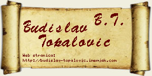 Budislav Topalović vizit kartica